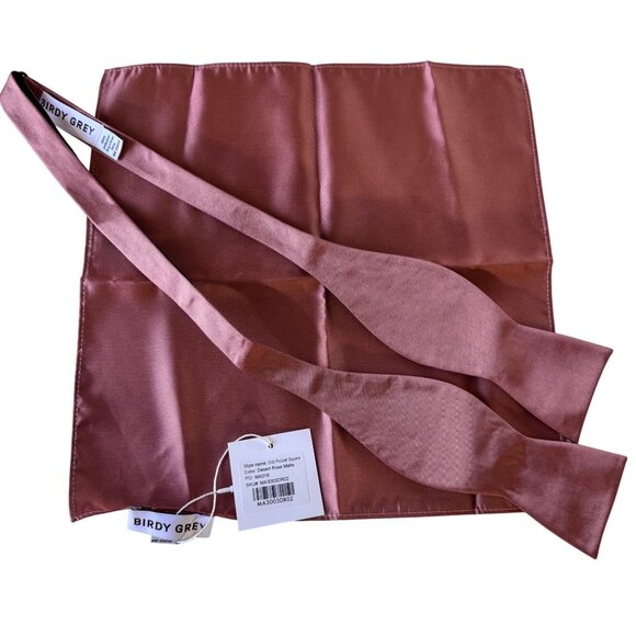 Birdy Grey Pink Bridesmaid Dress Matching Bow Tie Set Large Elegant Formal Wear - Picture 5 of 16